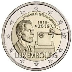 Luxemburg – 2 euro, Allgemeines Wahlrecht, 2019 (rolls)
